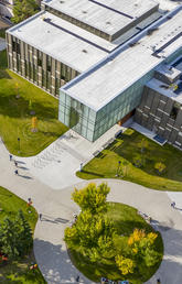 Drone shot of Taylor Institute