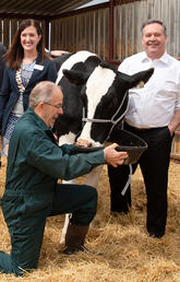 group shot with cow