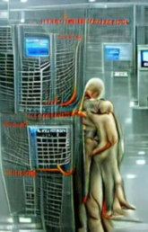 AI-generated image of “data centers at the end of the world”