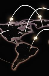 Concept image of network and continents