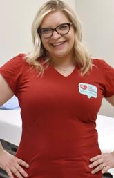 Dr. Sandra Dumanski wears red to raise awareness for women's heart health. 