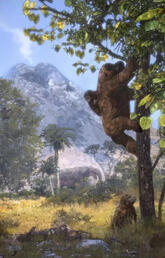 A re-creation by paleoartist, Corbin Rainbolt, of what Morotopithecus may have looked like