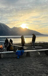 Group photo of the law student cohort at Kluane Lake 