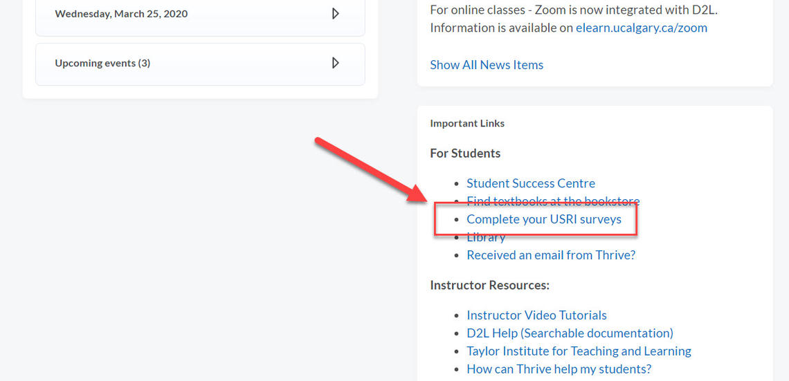 D2L USRI link D2L USRI access