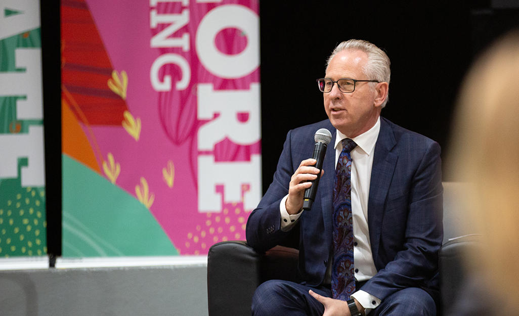 UCalgary President Ed McCauley speaks at the Oct. 28, 2022, budget priorities town hall