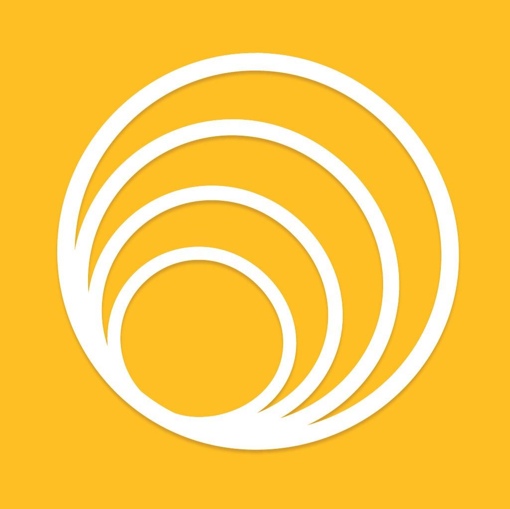 Alertus icon Alertus UC Emergency Mobile app icon - yellow background with four white circles