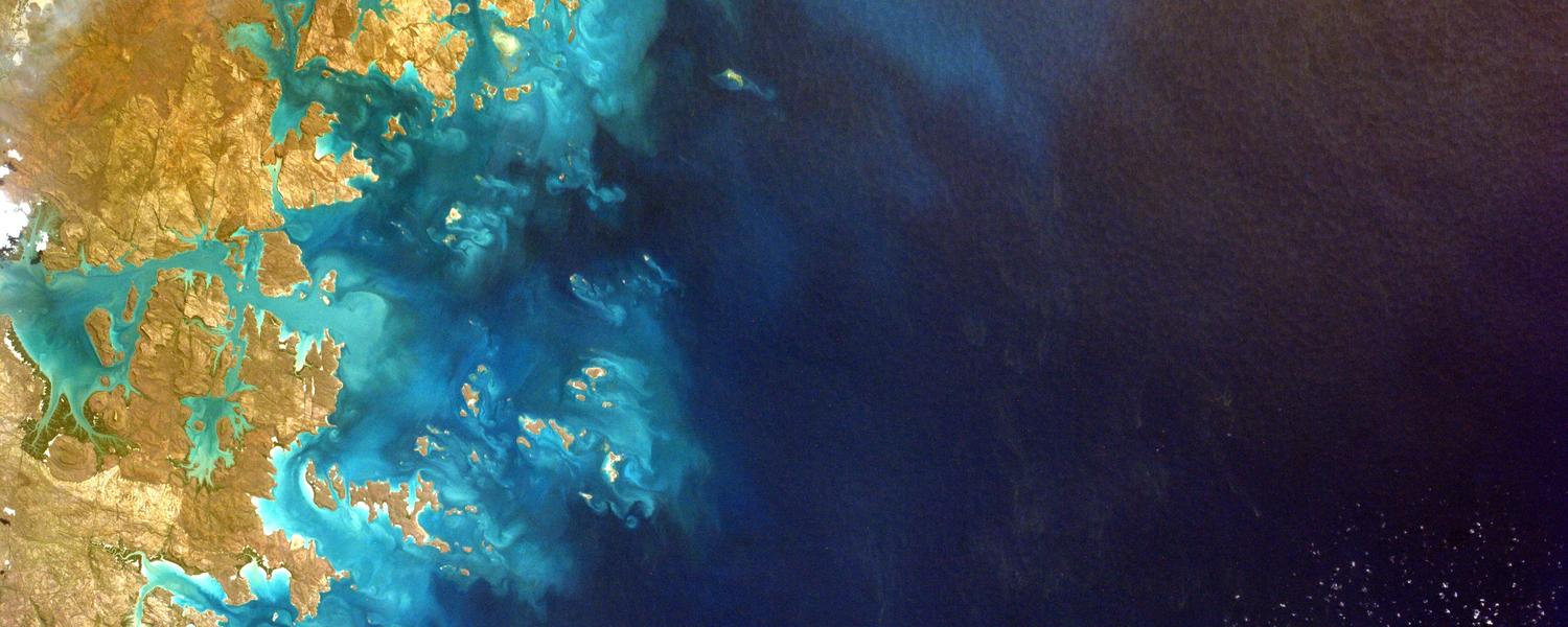 A view of a coastline from space