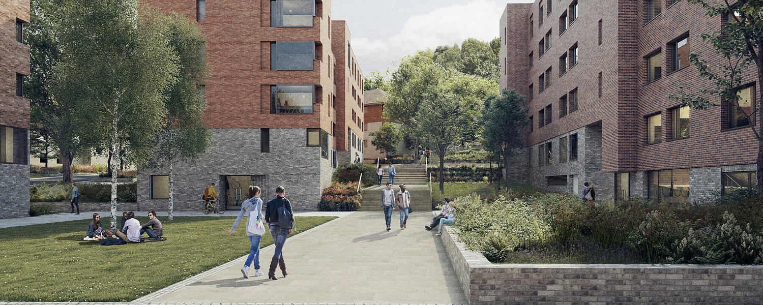 Oxford Brookes University clive booth village terraced gardens courtesy Mica Architects