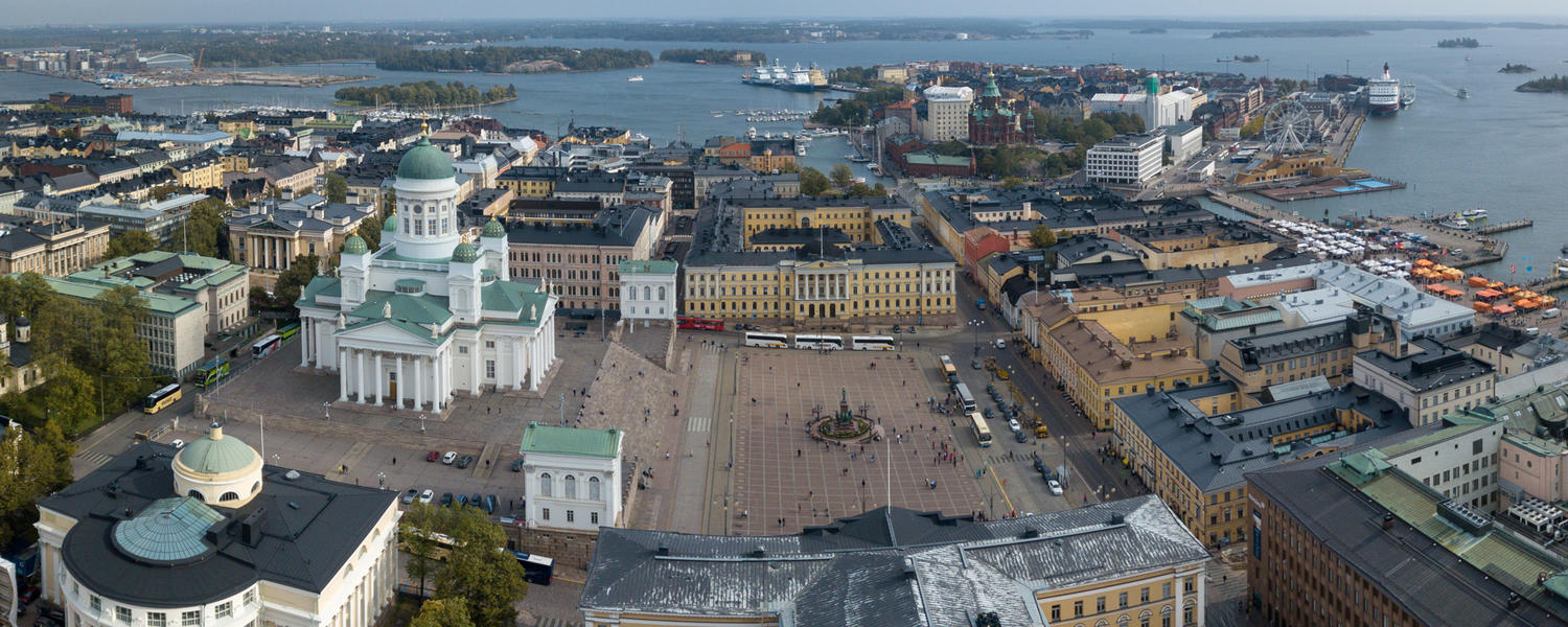 Overhead image of Helsinki city square