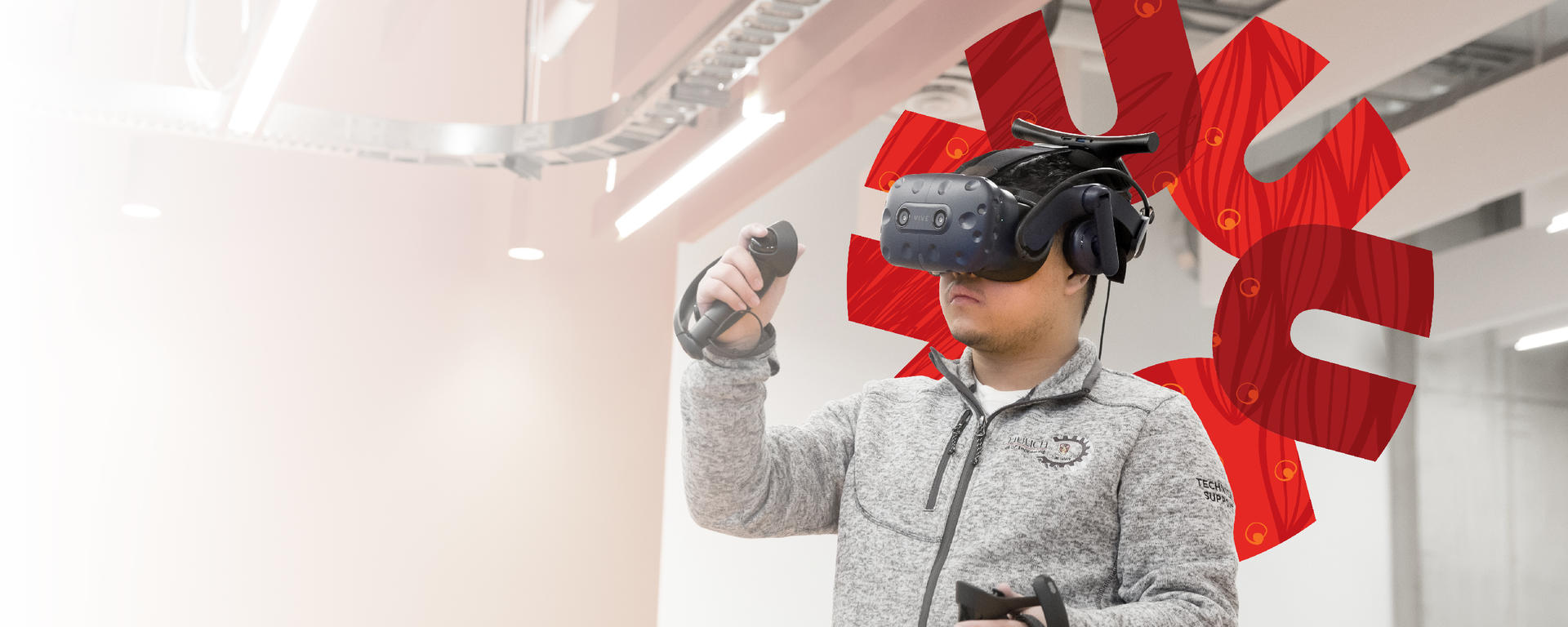 A person using VR equipment