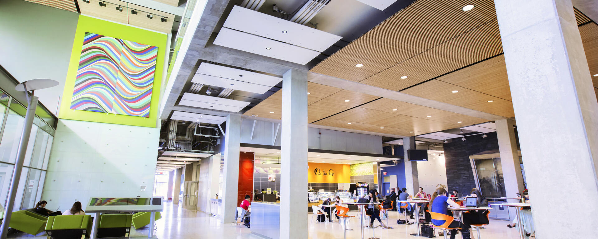 Students in the EEEL building