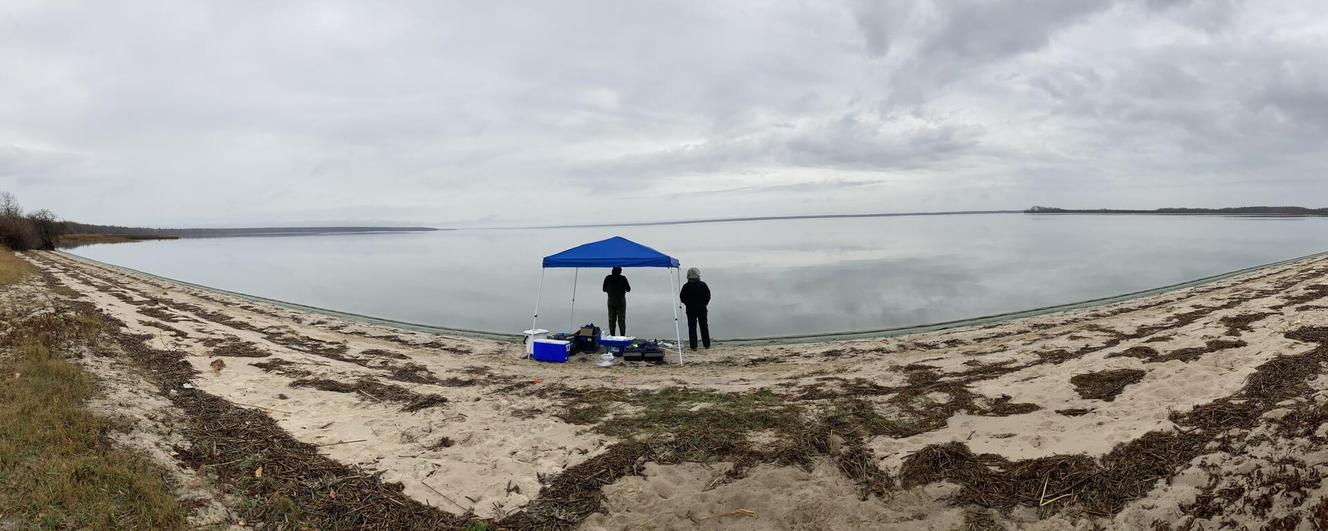 Sampling North Wabasca Lake