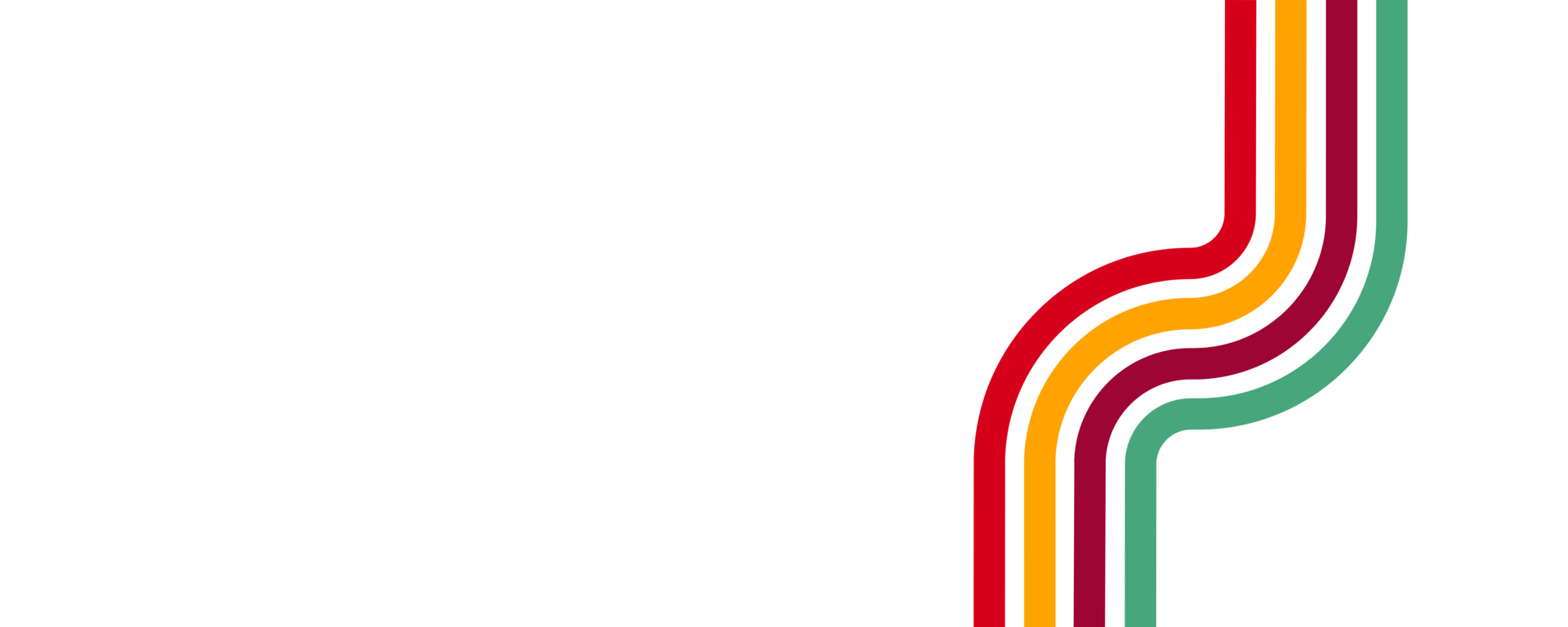 white background with four bent lines on the right side 