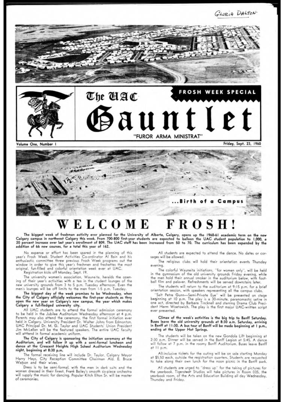Gauntlet, Volume 001, Number 001 Gauntlet, Volume 001, Number 001