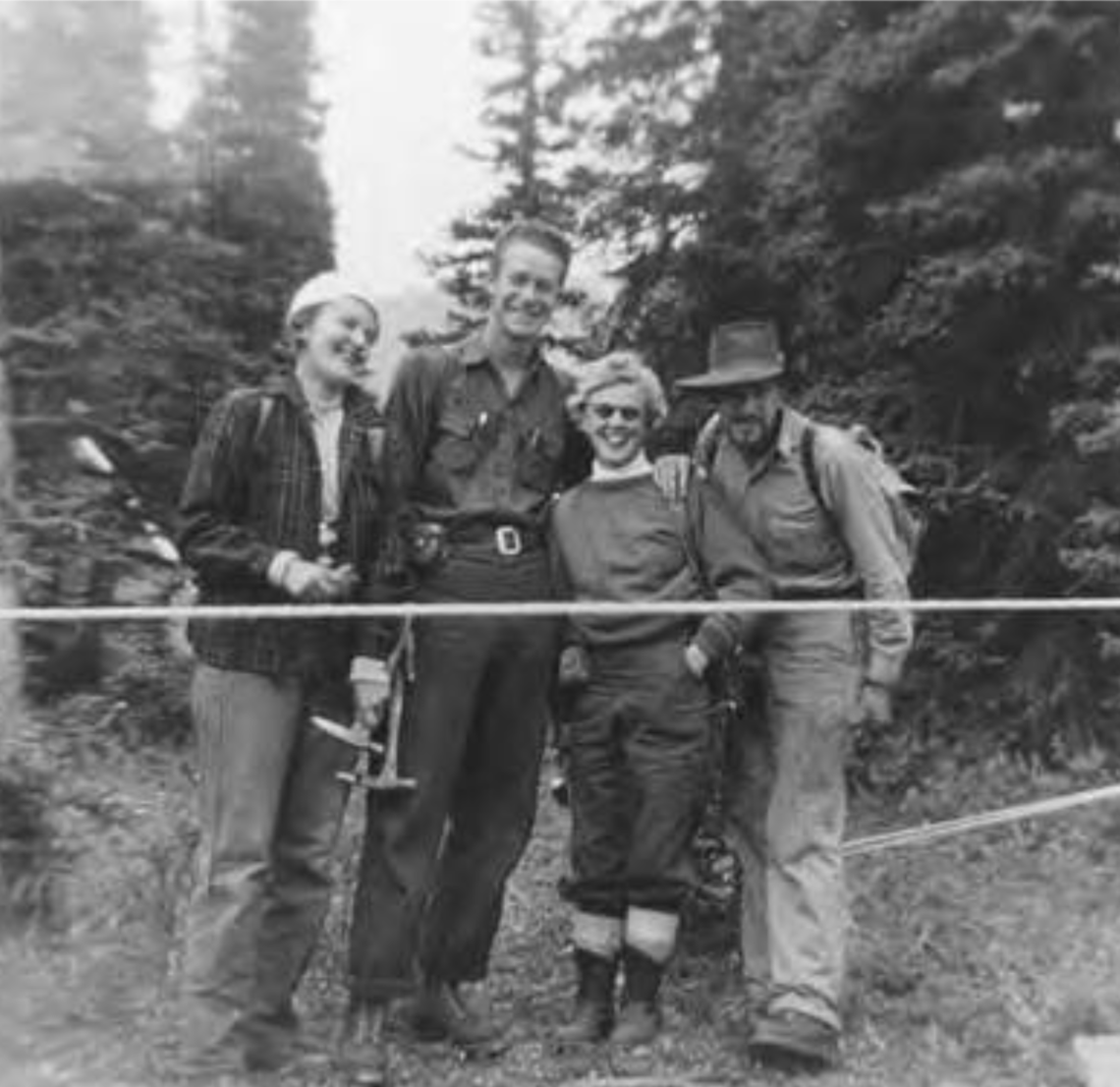 Geologists near Hummingbird Reef, Alberta.