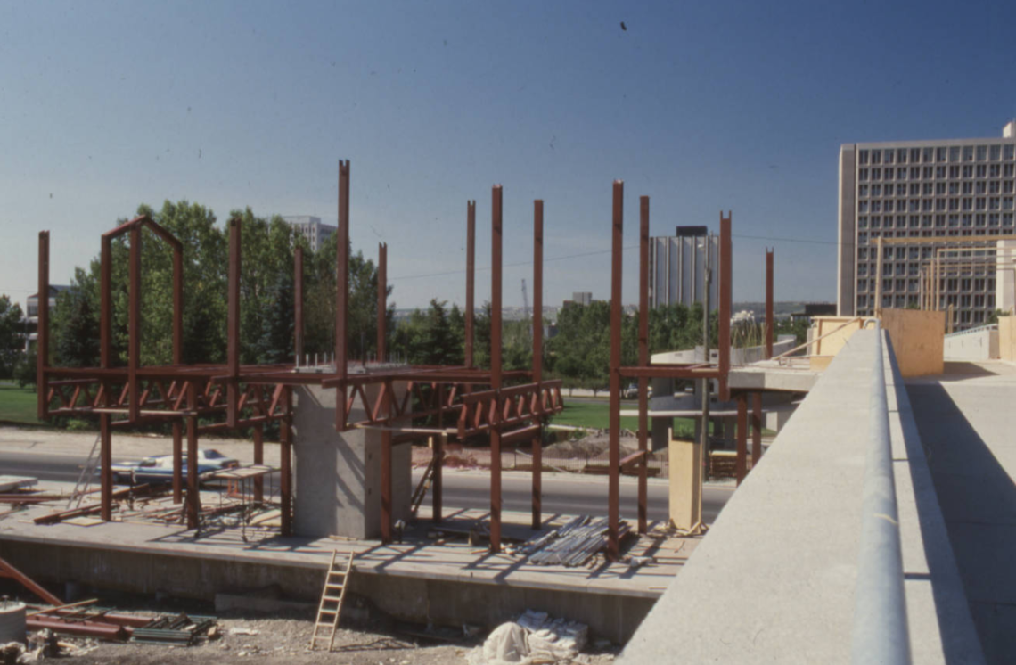 Image of construction of the University LRT Station.