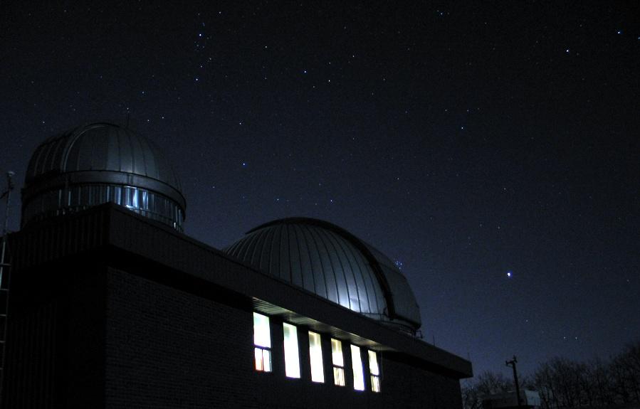Rothney observatory at night