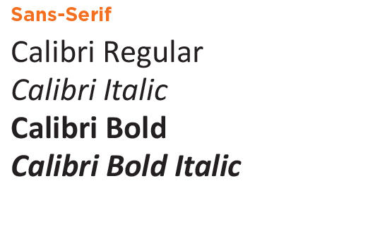 Calibri Calibri