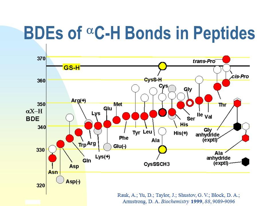 BDEs of peptide Radicals