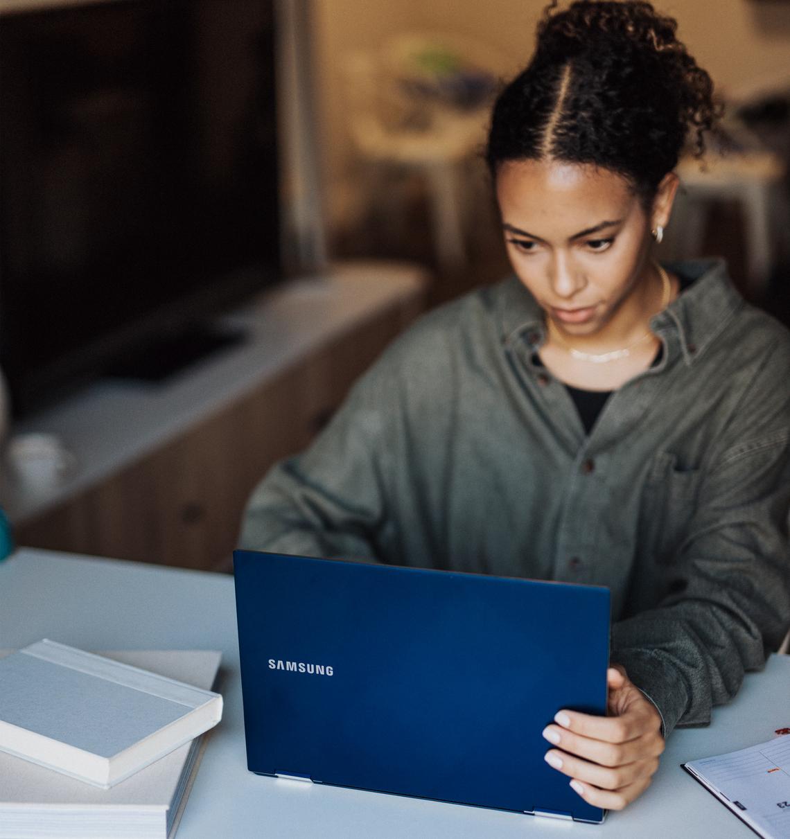 Student at computer