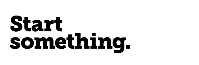 Black Start something wordmark on two lines Black Start something wordmark on two lines