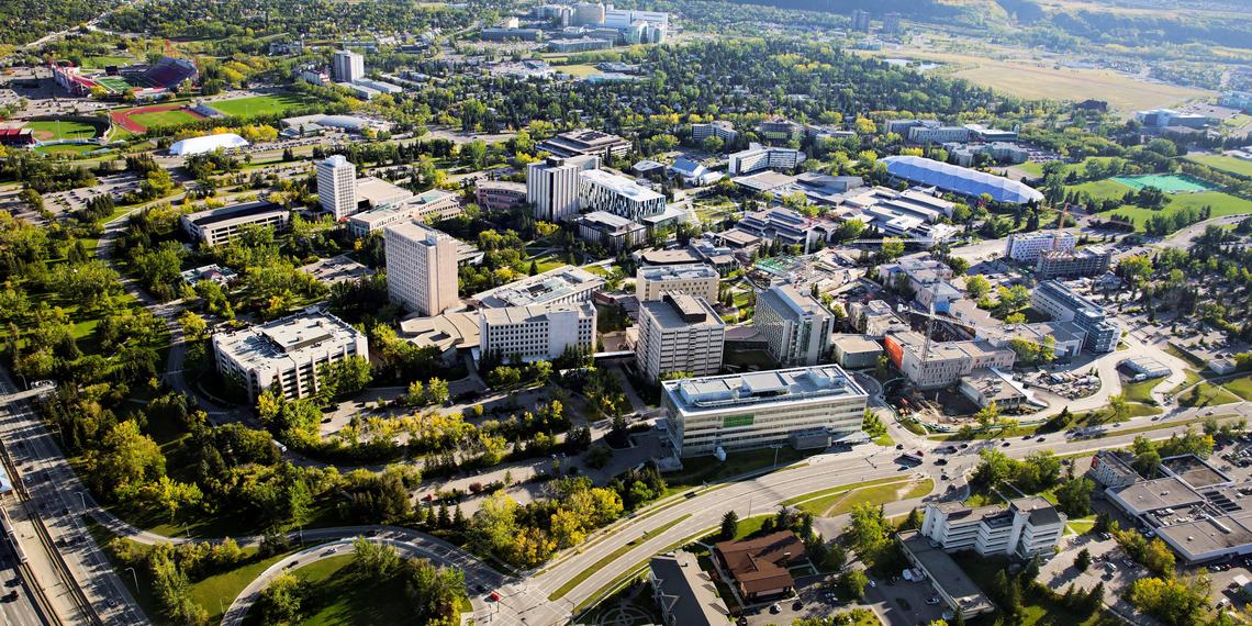 An ariel shot of the UCalgary Main Campus.