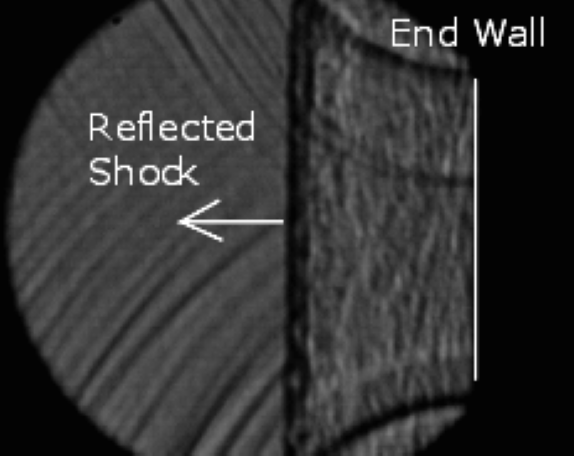 Reflected shock in a shock tube