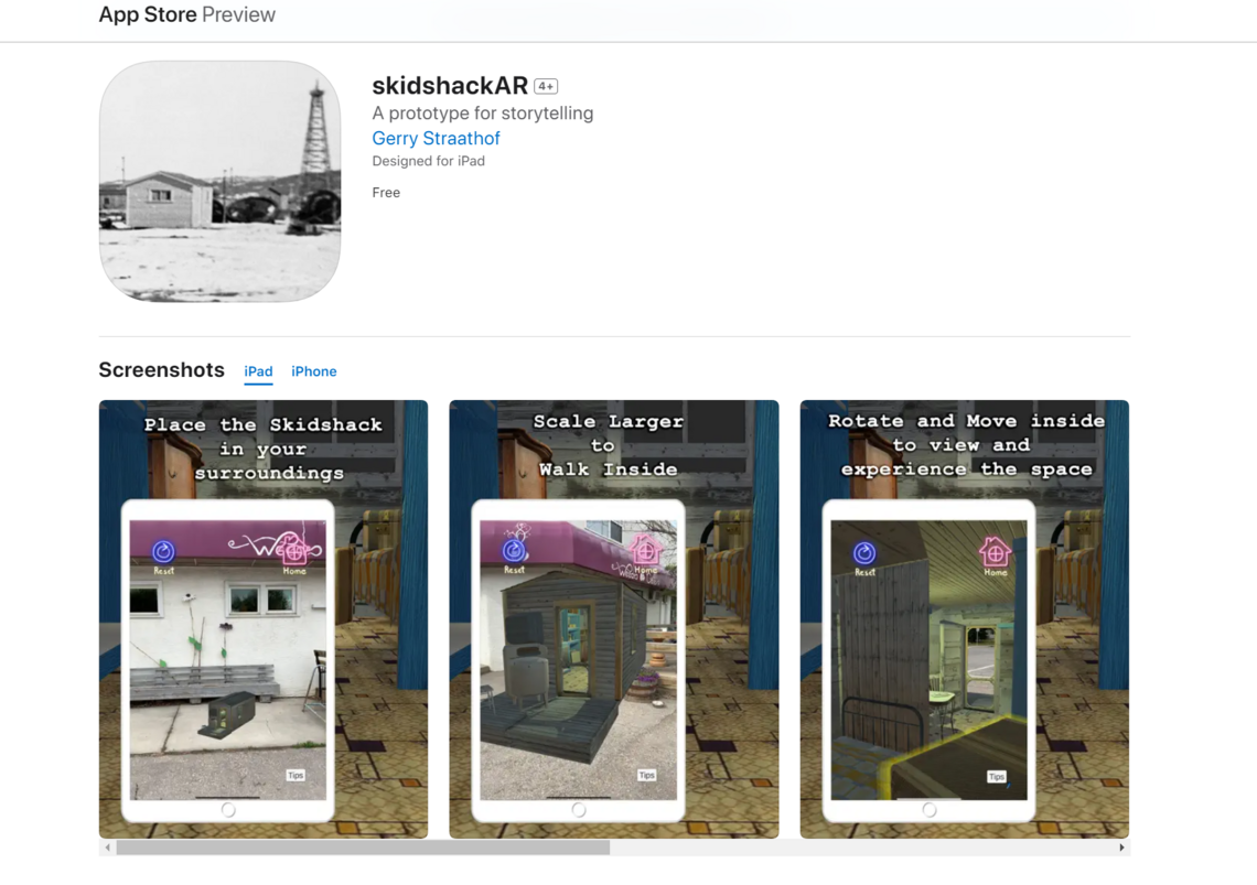 Screenshot of SkidShack AR download page on the Apple App Store. 