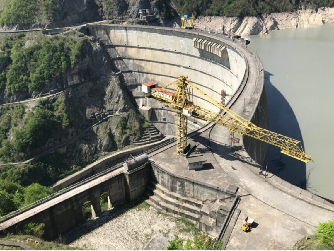 aerial view of a large dam