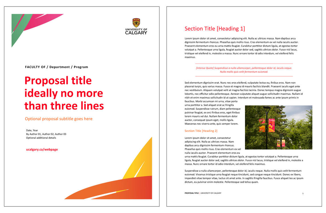 UCalgary proposal template - Colourful