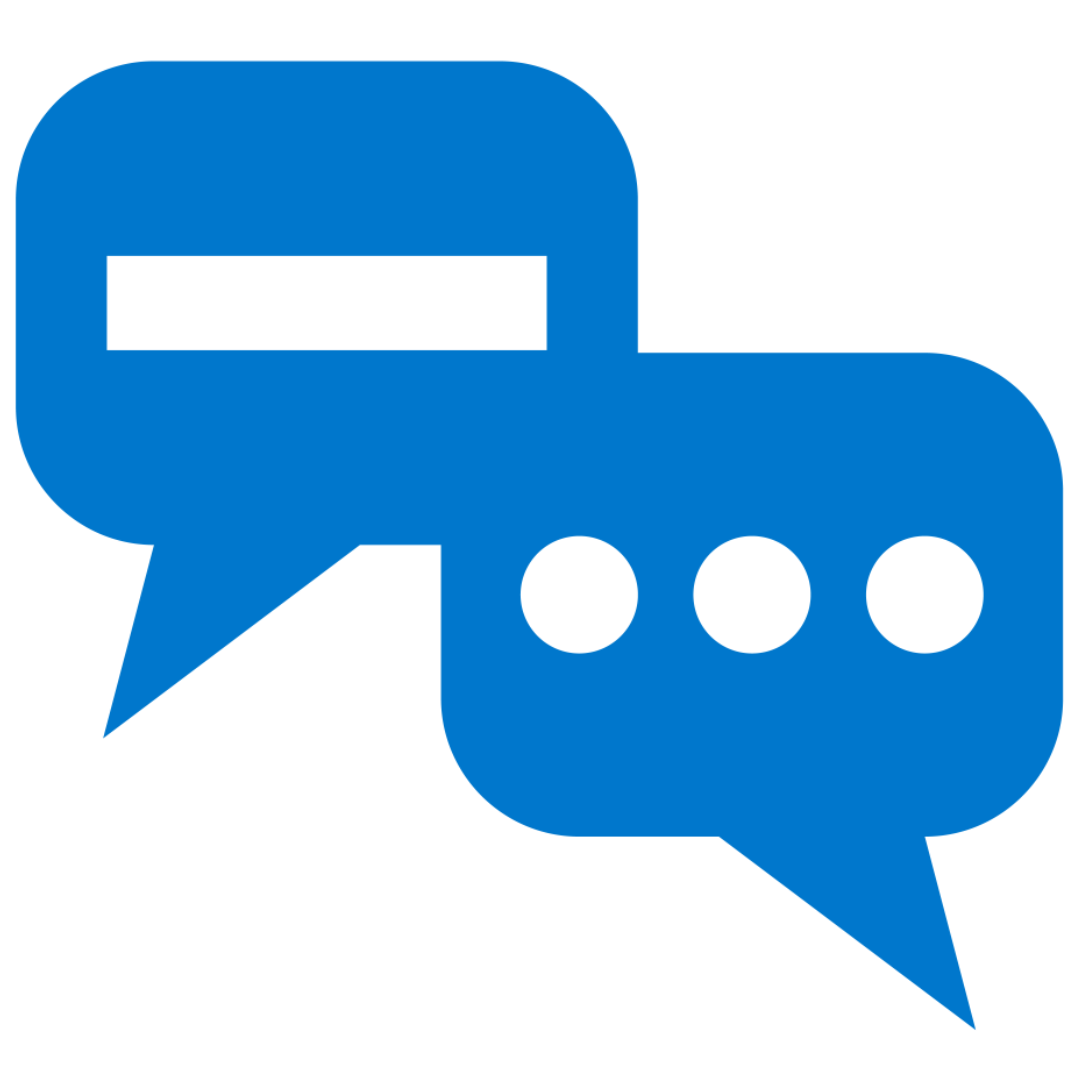 Icon for communication showing two speech bubbles.