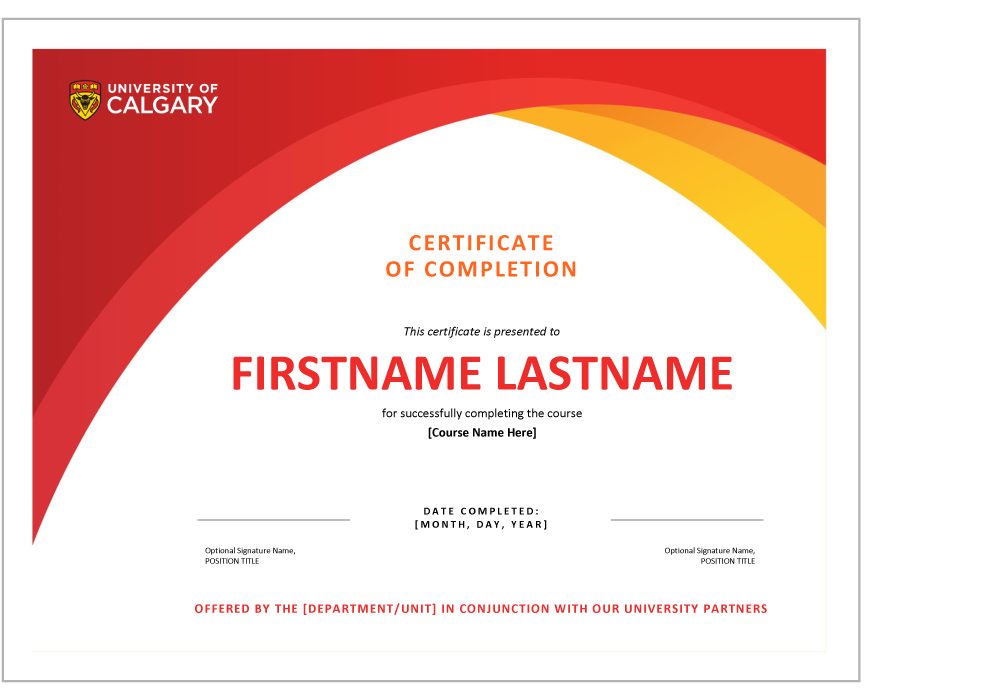 Certificate with arch design