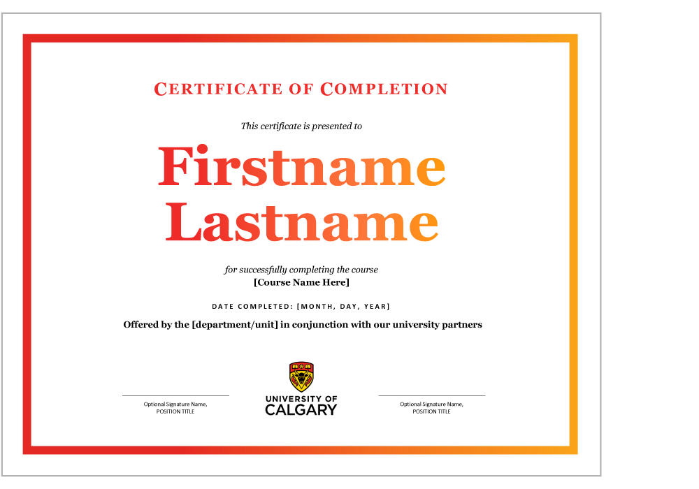 Certificate with colourful design