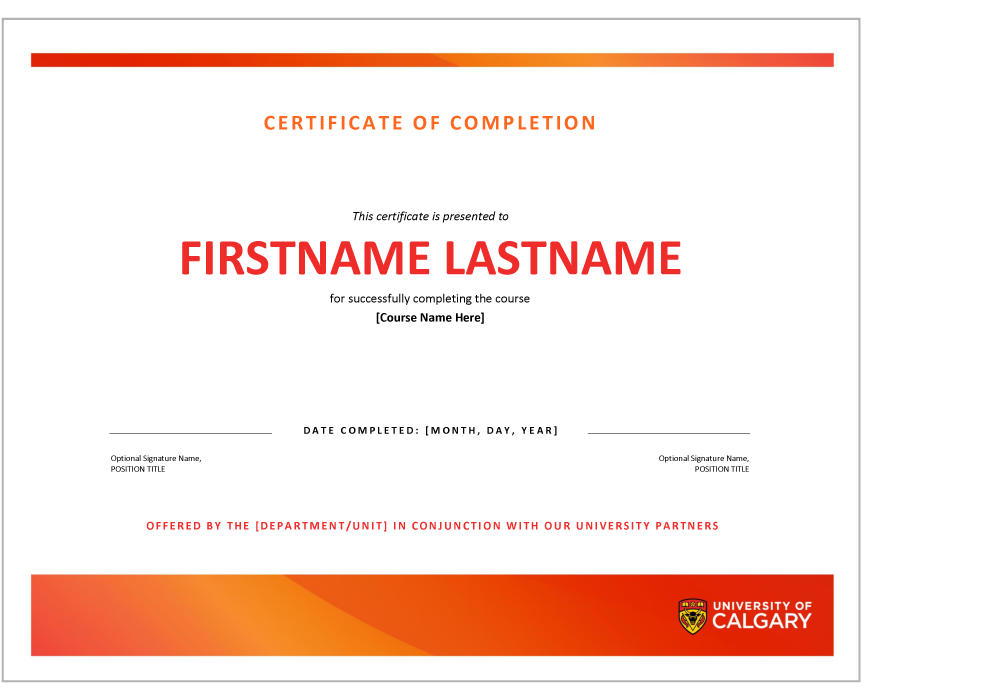 Certificate with colourful design