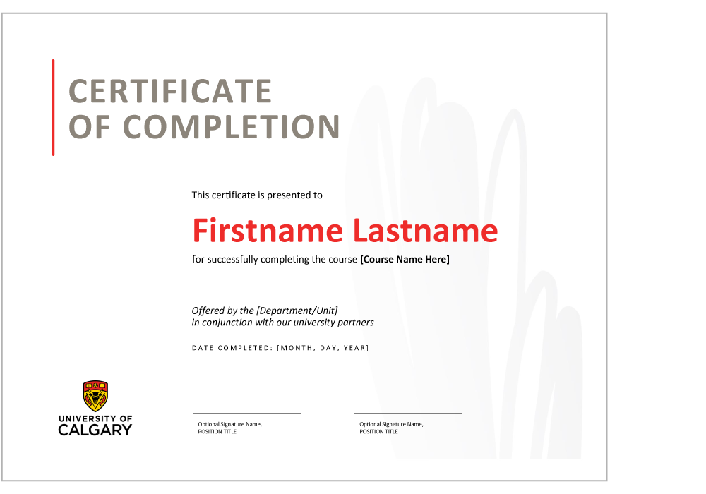 Certificate with abstract design
