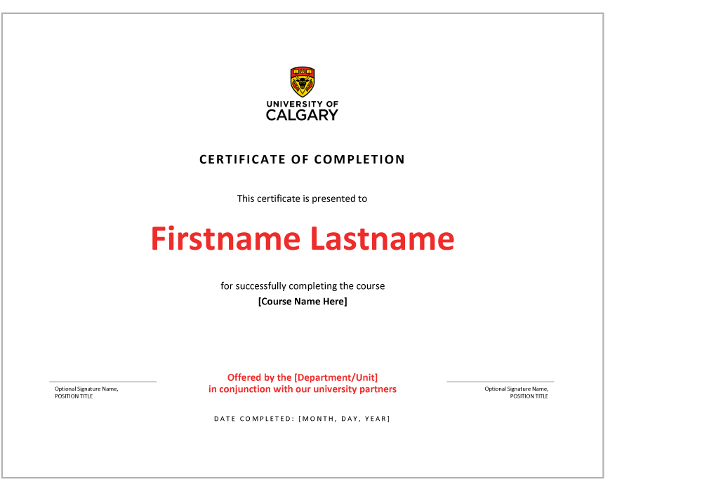 A simple certificate design
