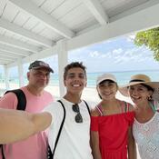 Selfie of student with family