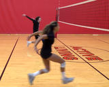 Athletes performing the approach jump exercise