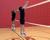 Athletes performing the block jump exercise