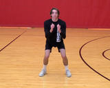 Athlete performing compass jumps with 2-leg landing exercise