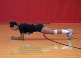 Athlete performing front plank exercise