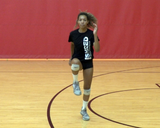 Athlete performing sideways skipping exercise