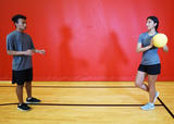 Single-leg balance with torso rotation