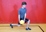 Walking lunges with torso rotation
