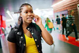 Student talking on a cell phone
