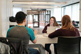 Three UCalgary students studying together