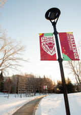Snowy walkway on main campus