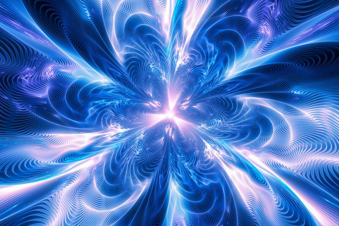 Blue, purple and white swirls of light