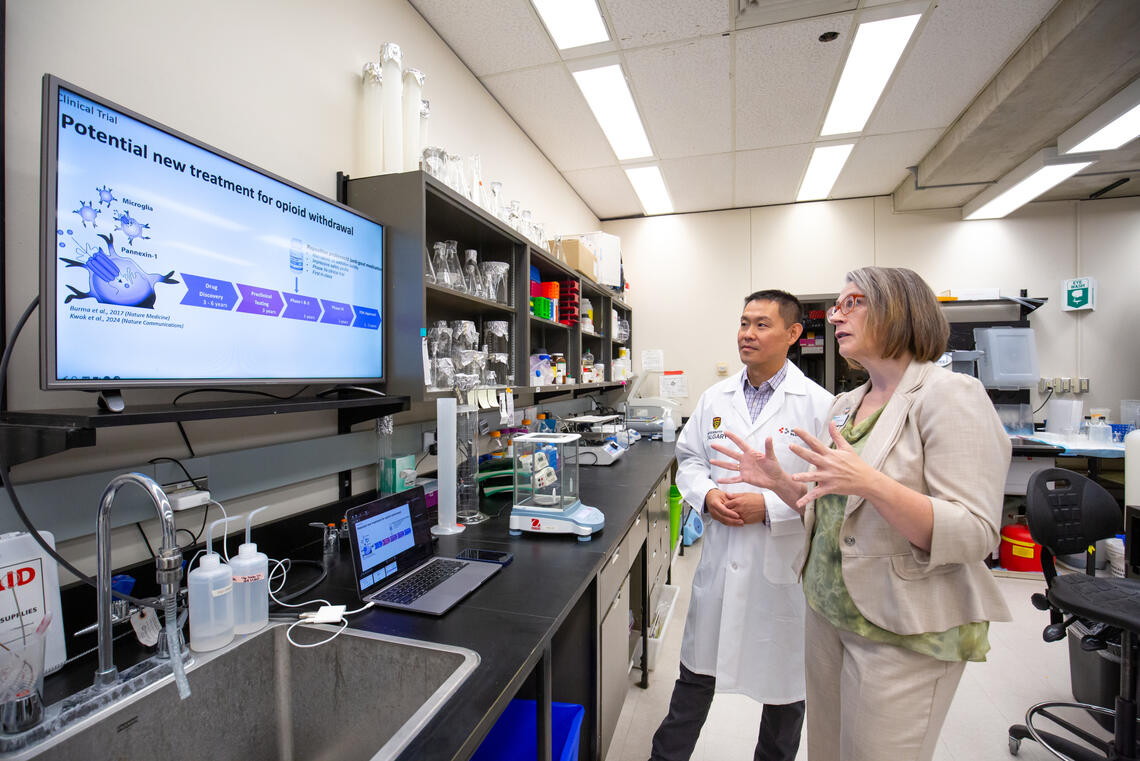 Two doctors working in a lab