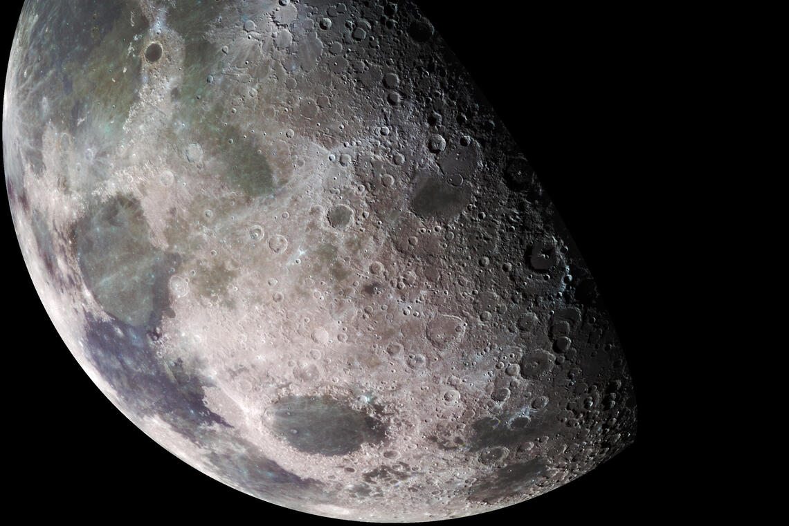 A closeup image of the moon